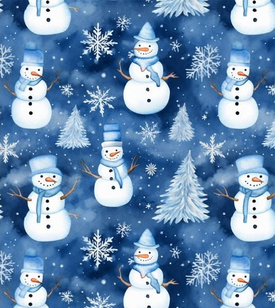 Winter Snowman Capri Leggings Without Pockets TC (PreOrder ETA late May)