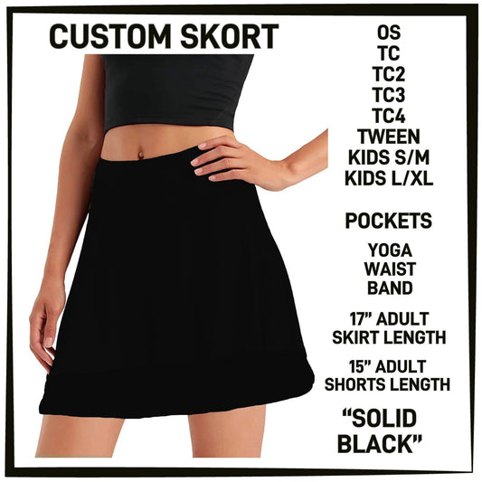 Solid Black Skort-TC (PreOrder ETA early July)
