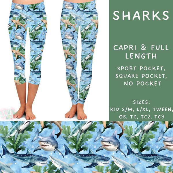 Sea Life Collection : SQUARE POCKET Leggings PREORDER ( ETA mid August )