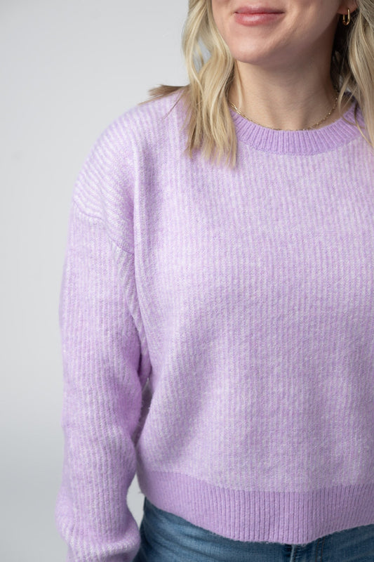 IN STOCK Josie Cozy Crew Sweater - Lavender FINAL SALE