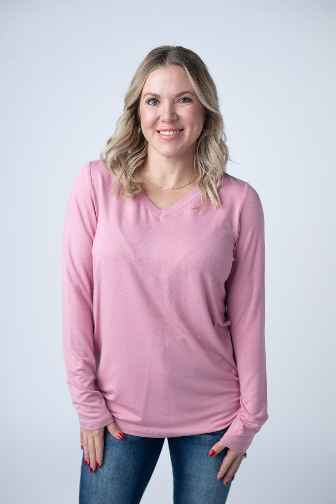 IN STOCK Larissa Long Sleeve Top - Rose FINAL SALE