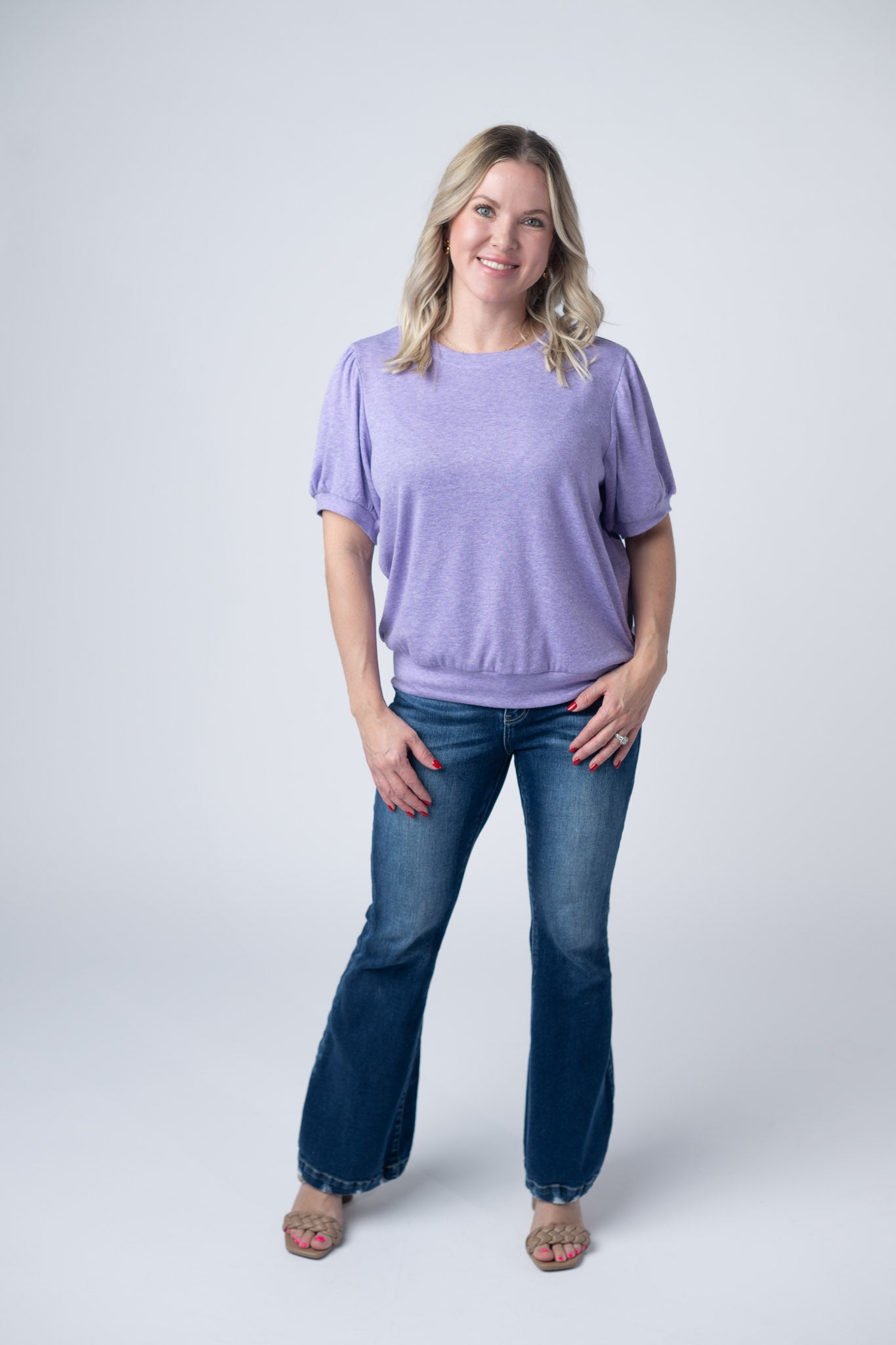 IN STOCK Katie Cozy Top - Heathered Purple FINAL SALE