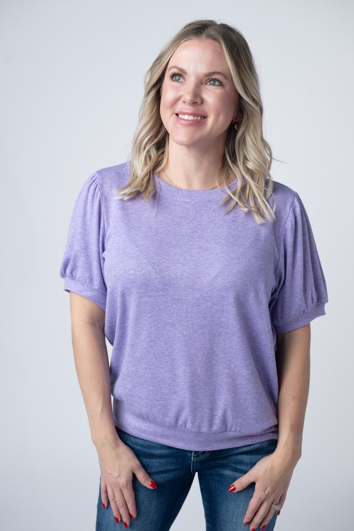 IN STOCK Katie Cozy Top - Heathered Purple FINAL SALE
