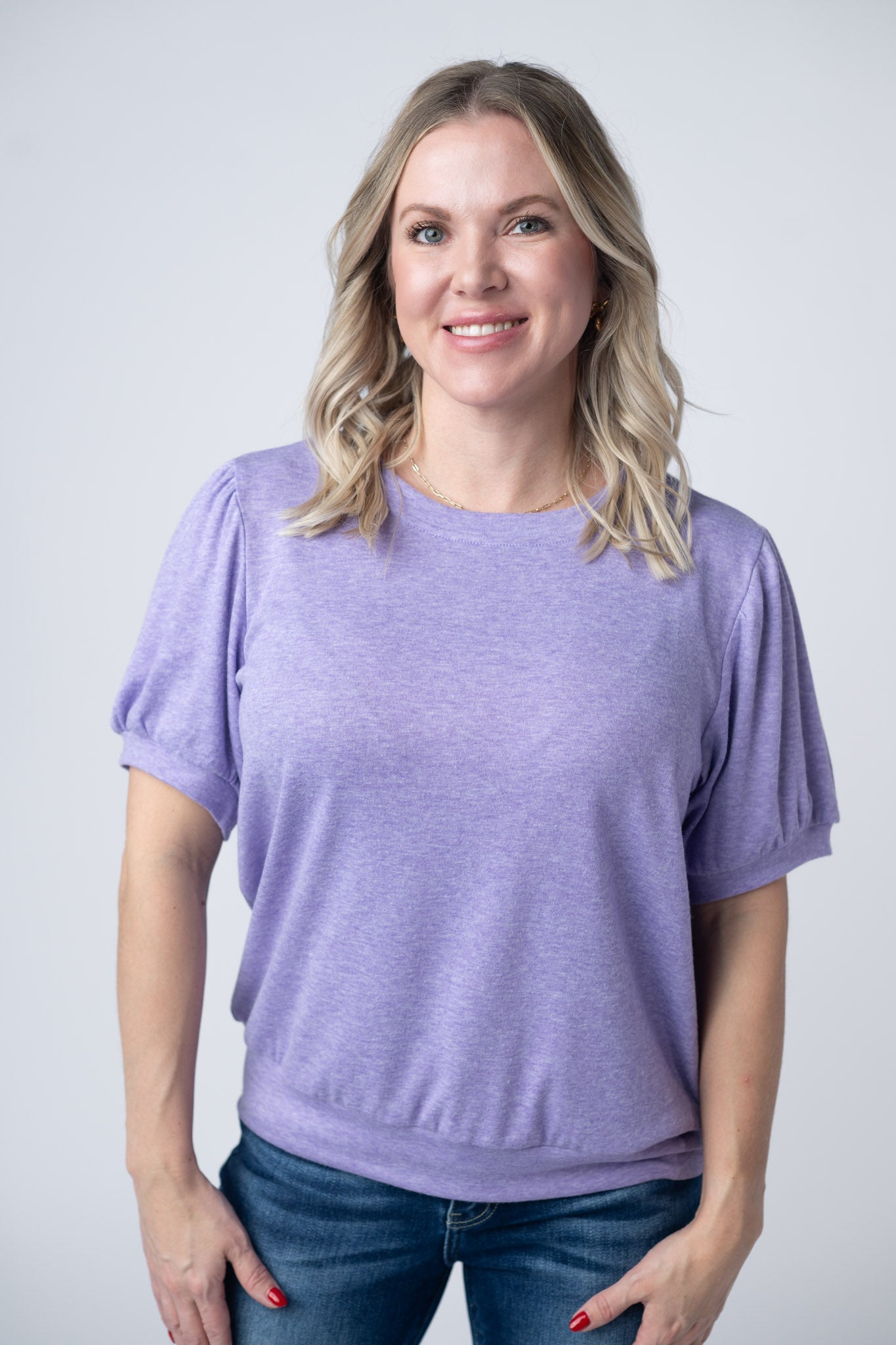 IN STOCK Katie Cozy Top - Heathered Purple FINAL SALE