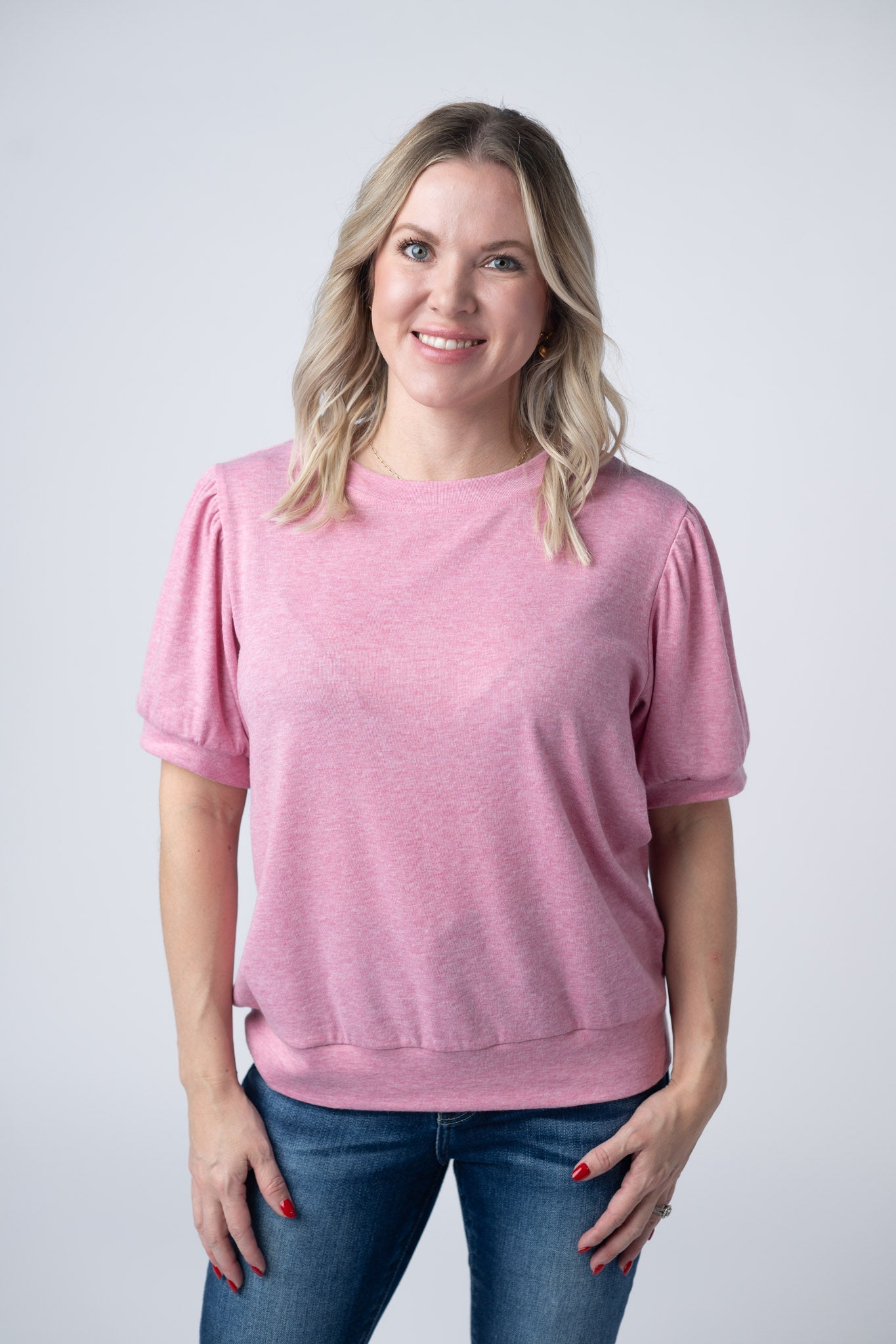 IN STOCK Katie Cozy Top - Heathered Pink FINAL SALE