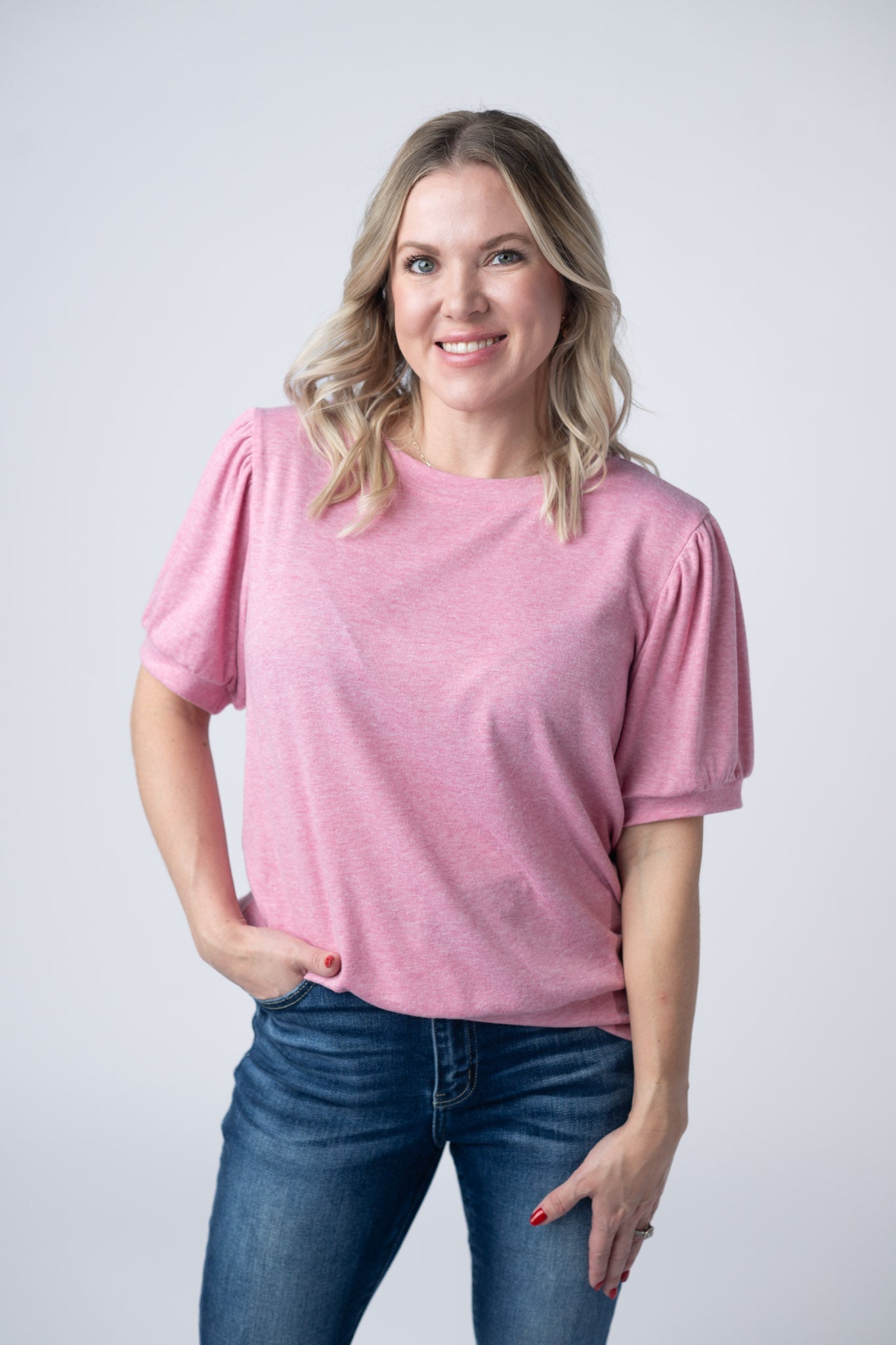 IN STOCK Katie Cozy Top - Heathered Pink FINAL SALE