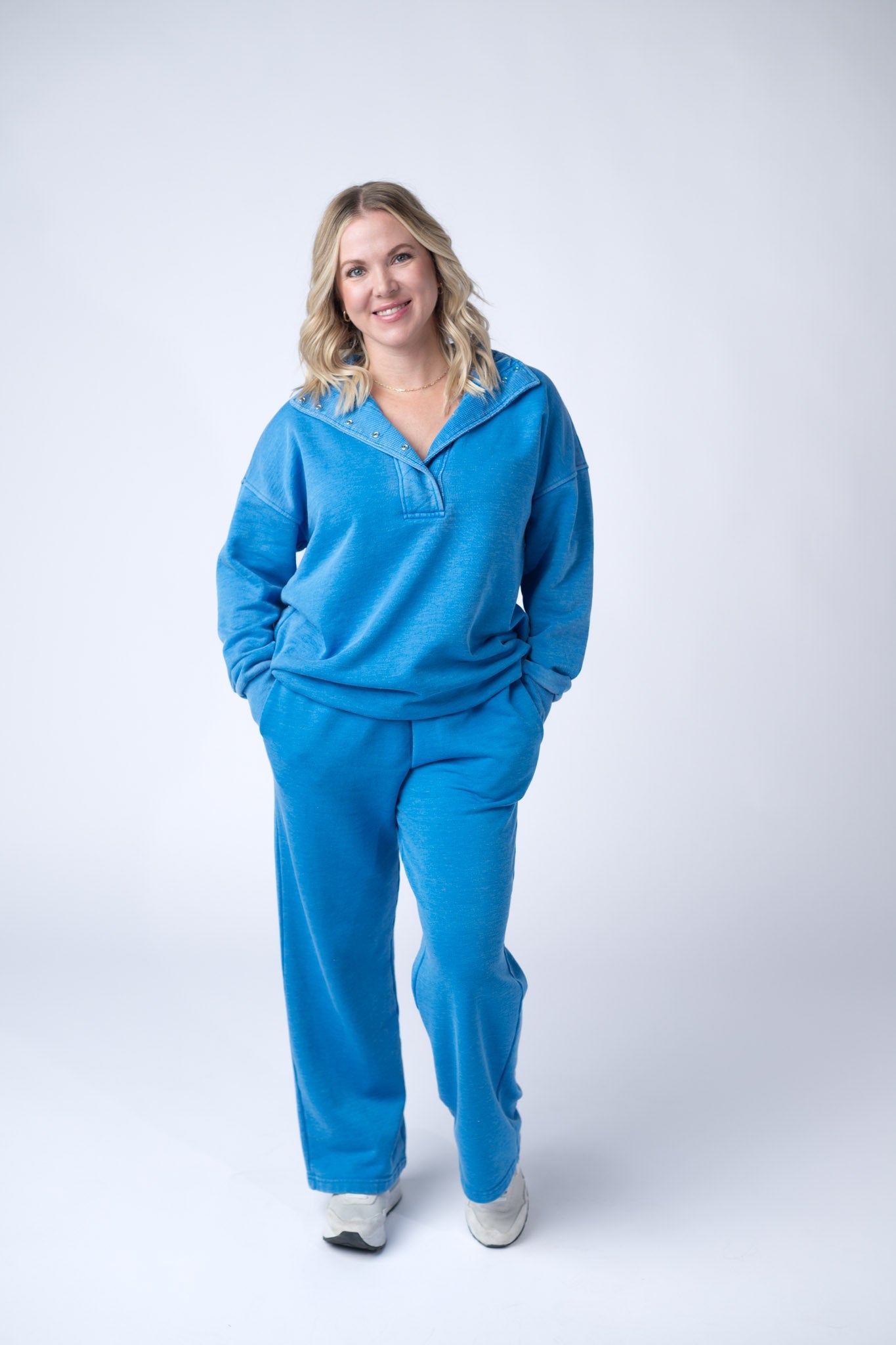 IN STOCK Jesse Vintage Wash Snap Pullover - Winter Blue FINAL SALE