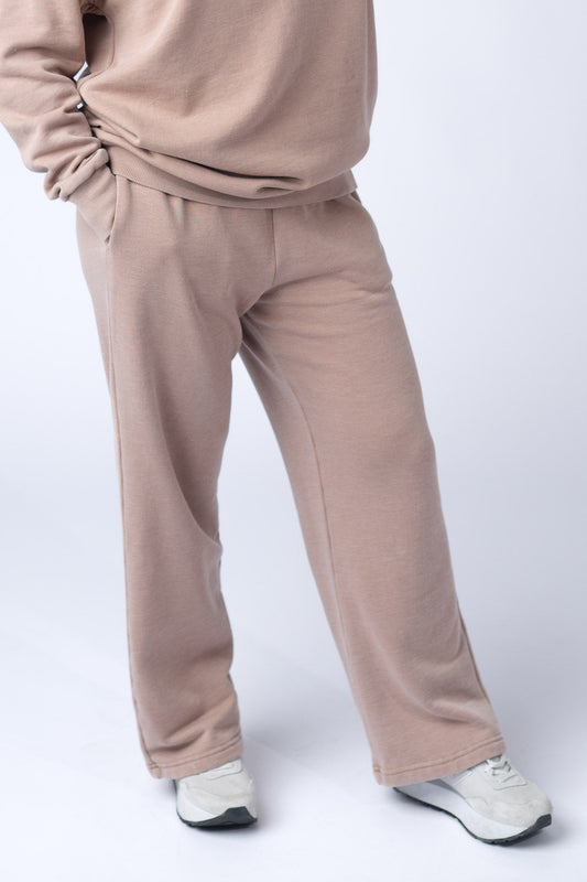 IN STOCK Wide Leg Vintage Wash Bottoms - Tan FINAL SALE