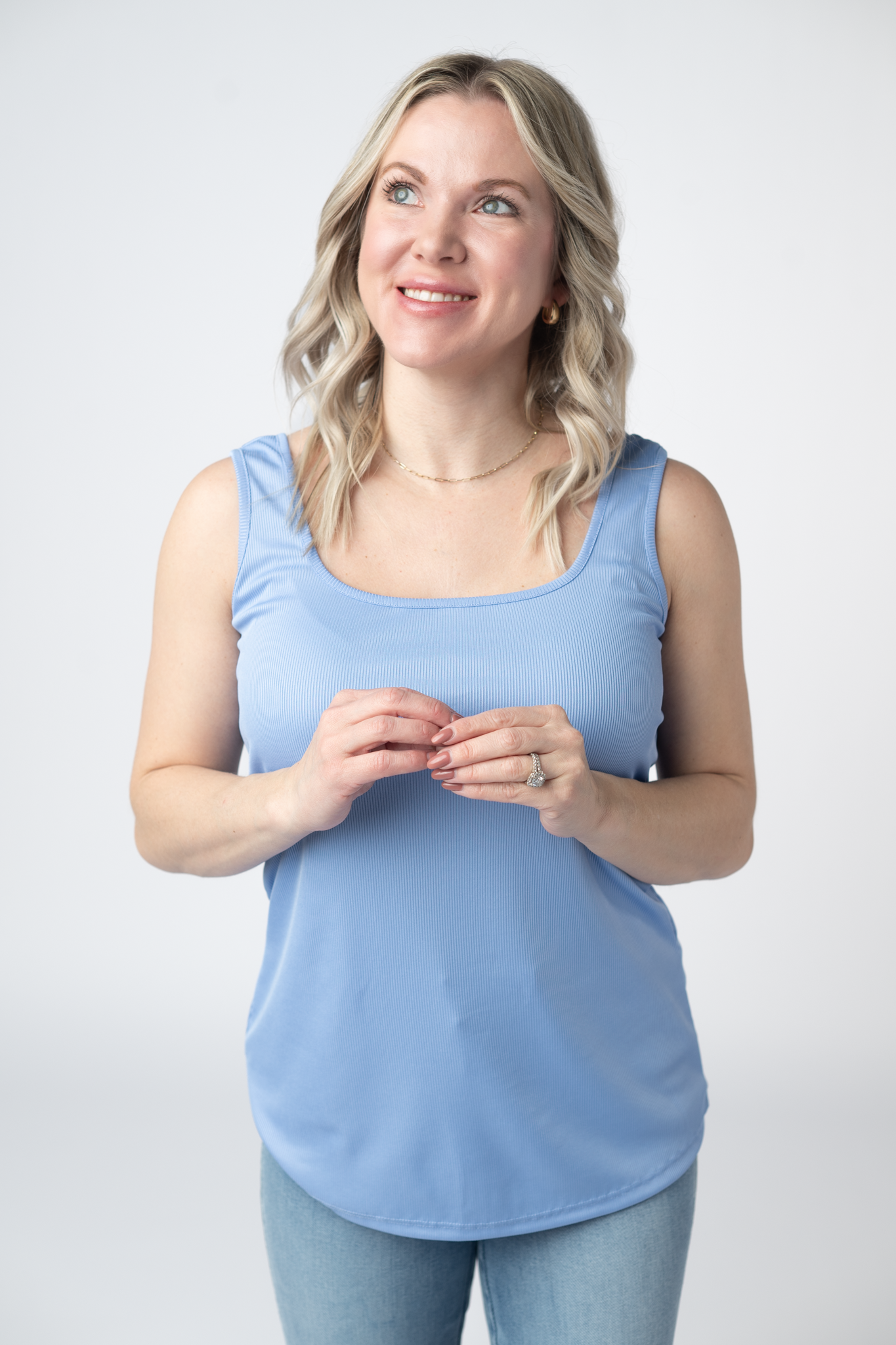 IN STOCK Rachel Ribbed Tank -  Sky Blue