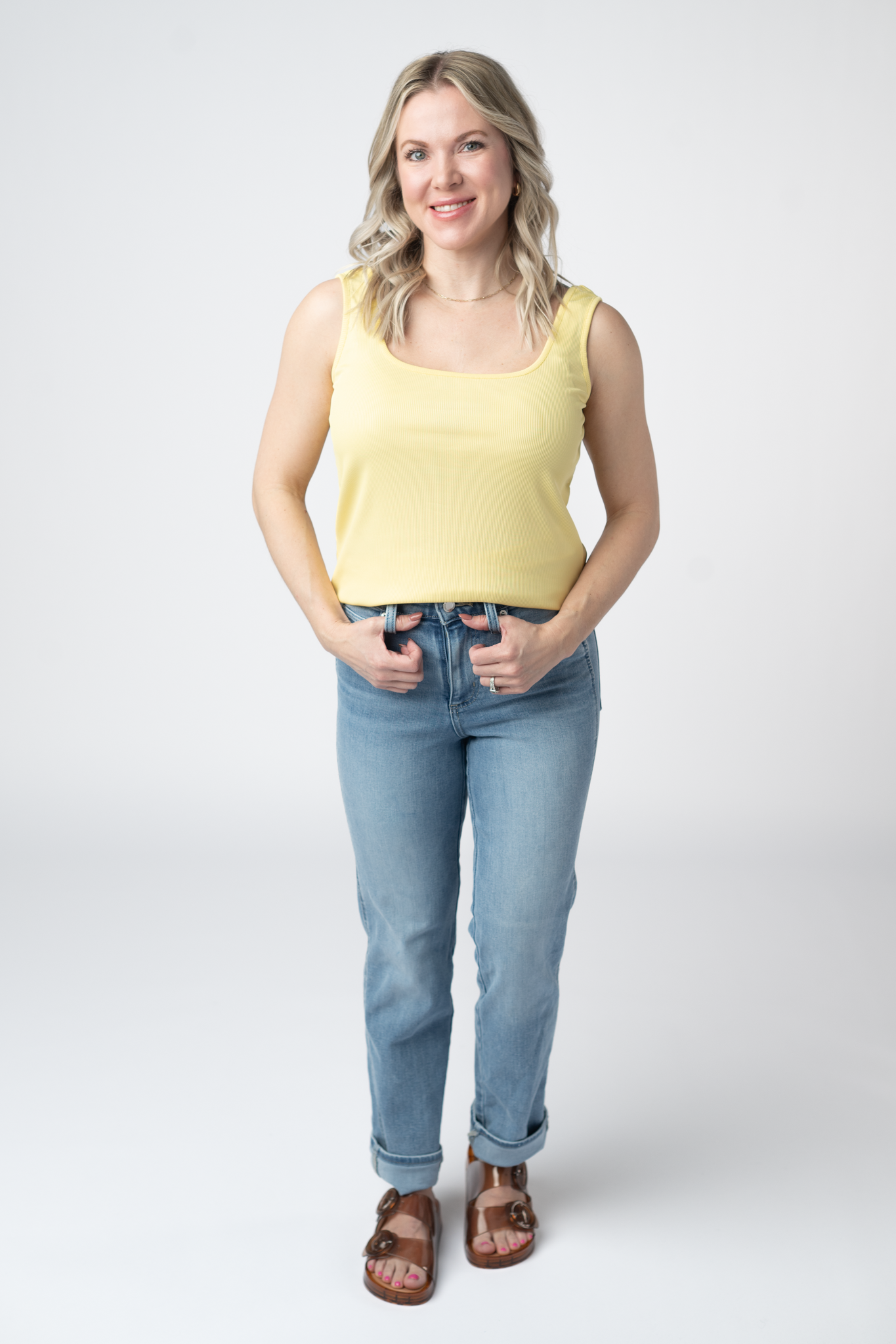 IN STOCK Rachel Ribbed Tank - Yellow