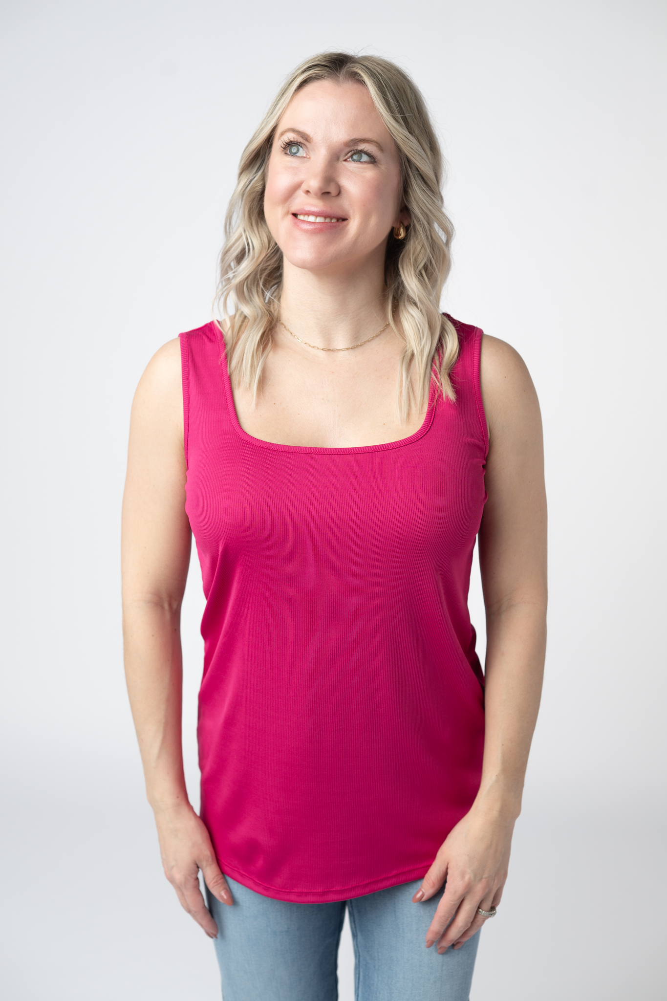 IN STOCK Rachel Ribbed Tank -  Hot Pink
