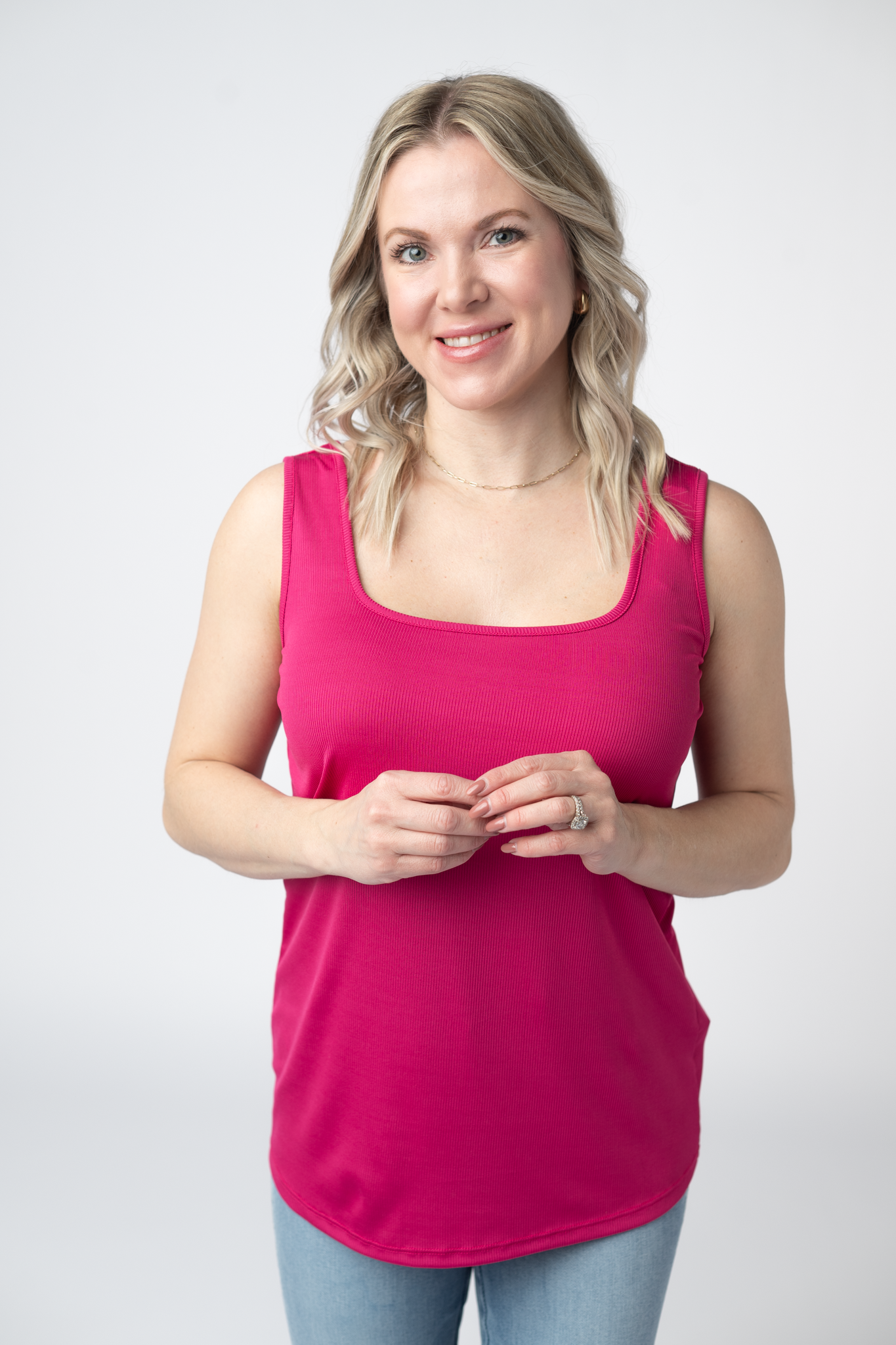 IN STOCK Rachel Ribbed Tank -  Hot Pink