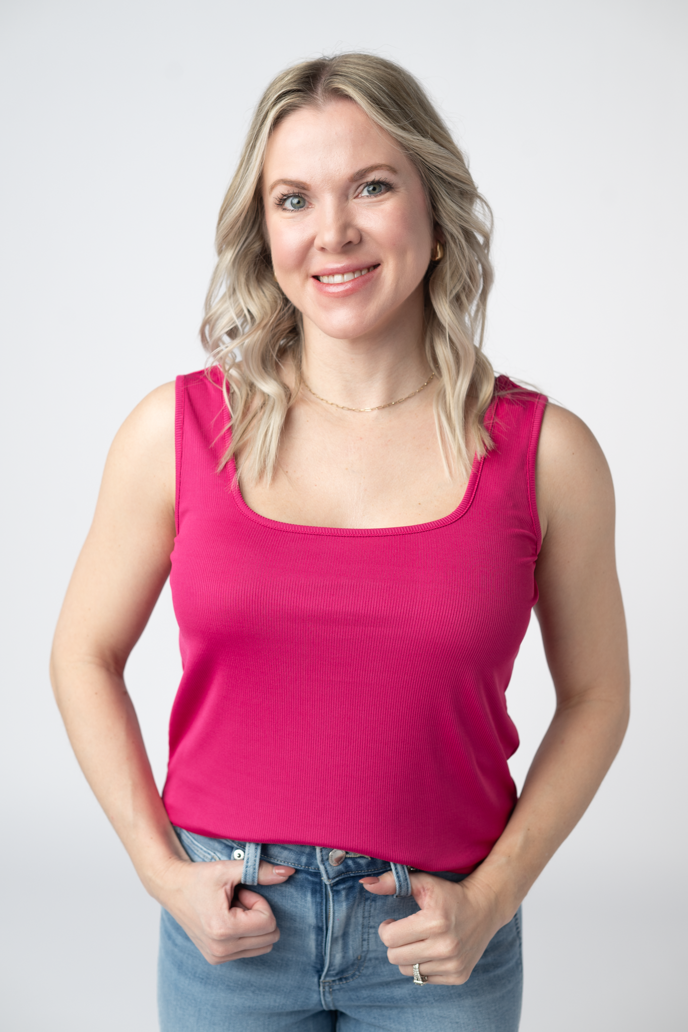 IN STOCK Rachel Ribbed Tank -  Hot Pink