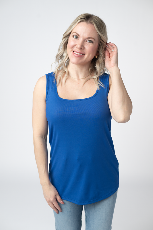 IN STOCK Rachel Ribbed Tank - Royal Blue