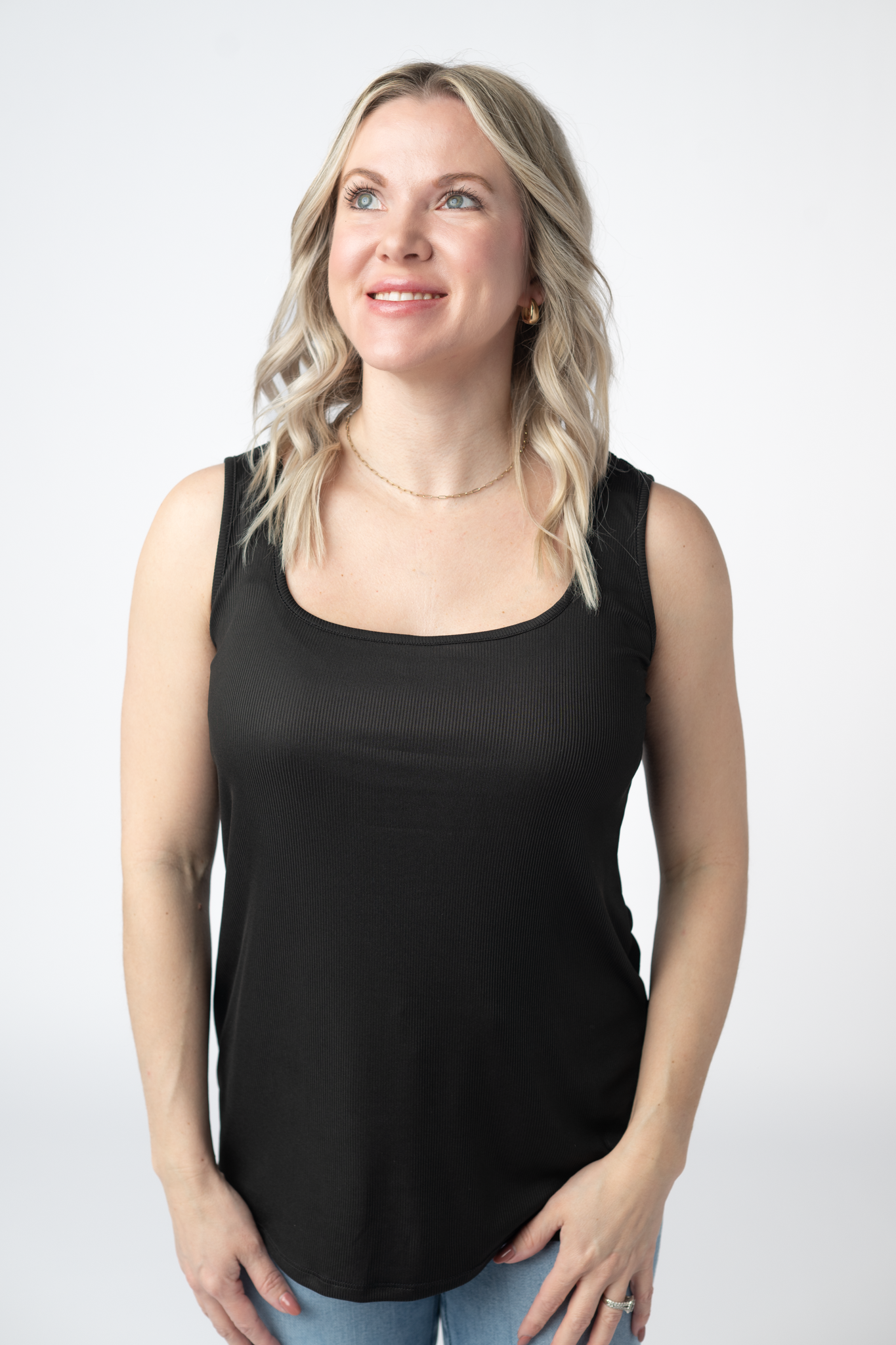 IN STOCK Rachel Ribbed Tank - Black