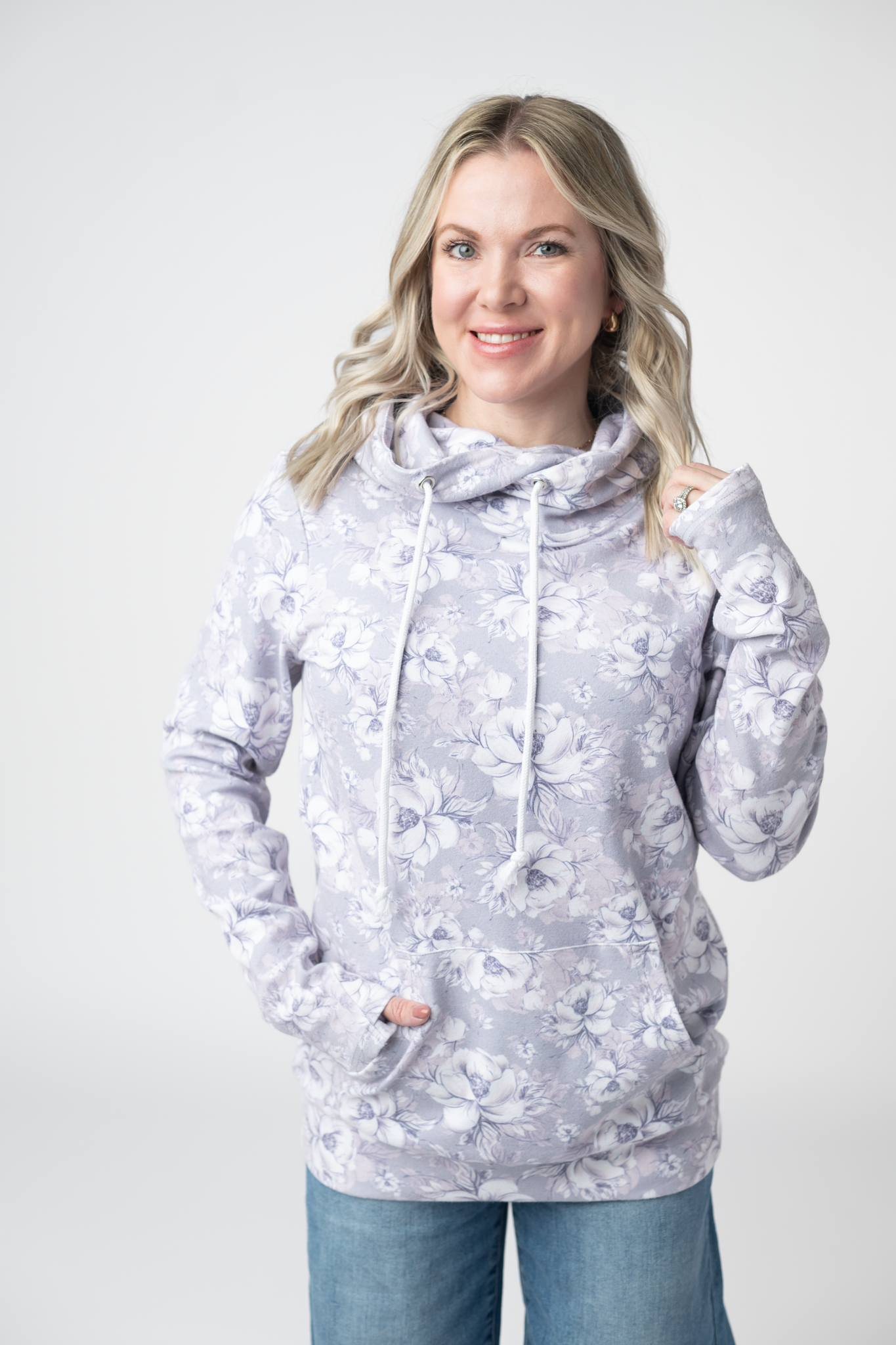 IN STOCK Ashley Hoodie - Vintage Grey Floral FINAL SALE