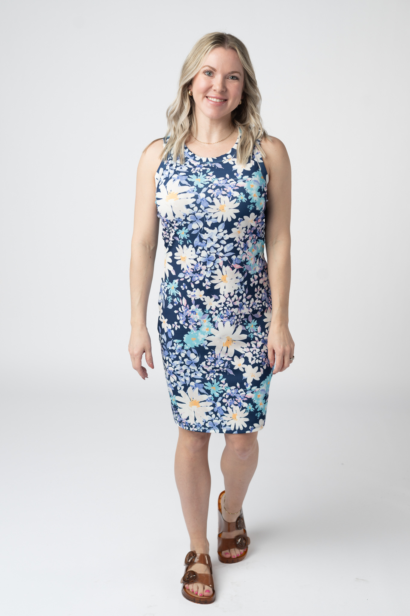 IN STOCK Mariah Ribbed Dress - Daisy Blues