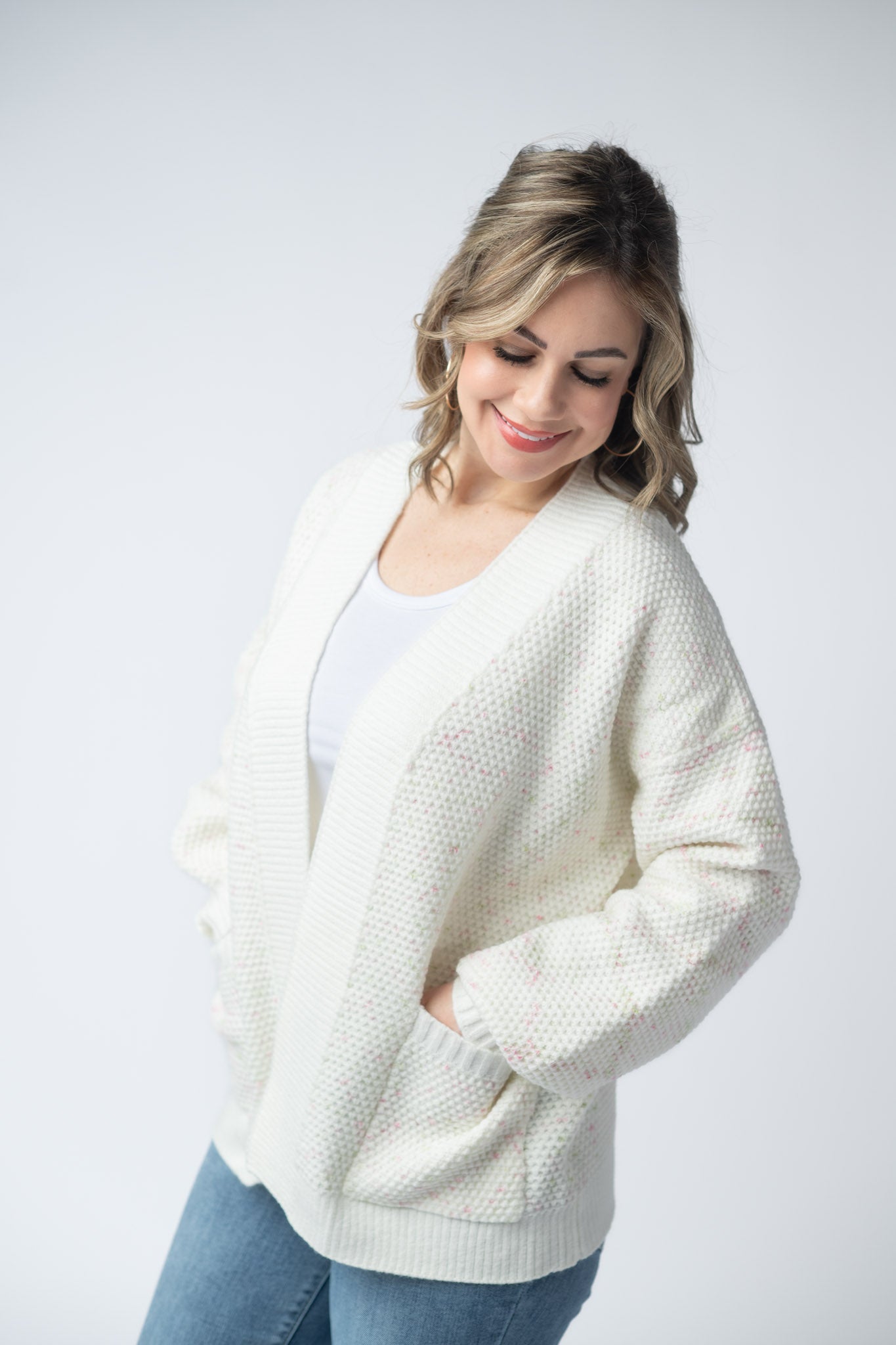 IN STOCK Kinsley Cardigan - Pink and Green Mix FINAL SALE