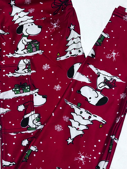 Winter Pup Christmas Pocket Leggings