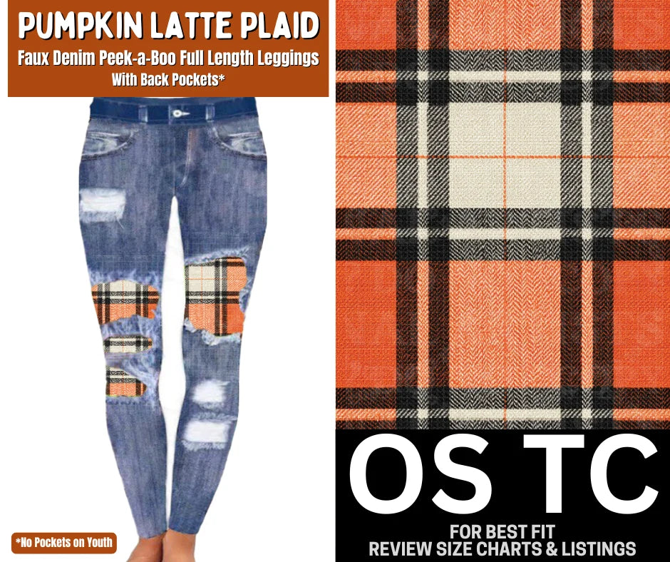 Pumpkin Latte Plaid Peekaboo Leggings