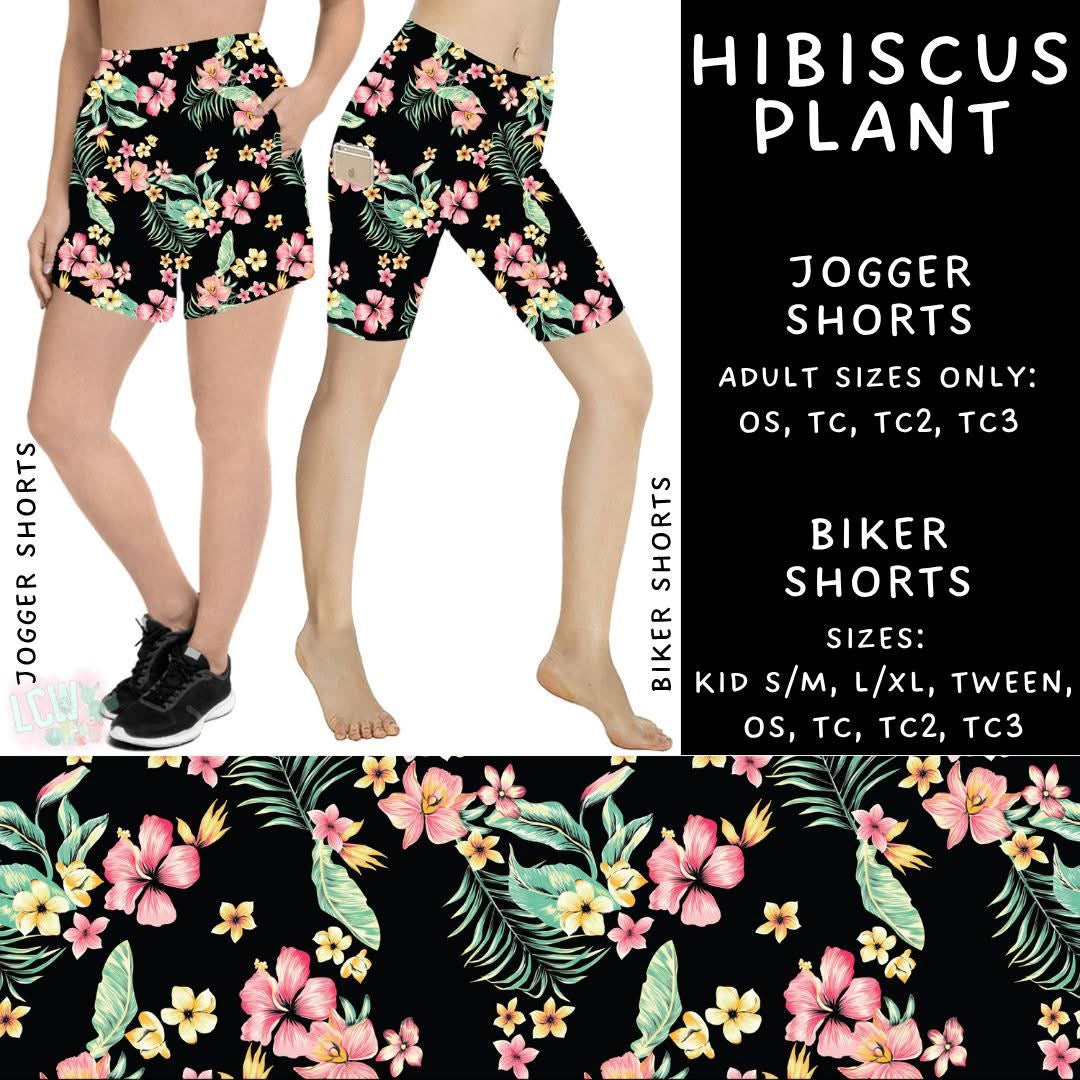 Hibiscus Plant Jogger Shorts OS (PreOrder ETA late May)