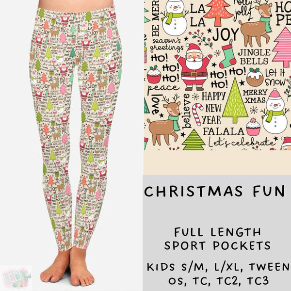 Cozy Christmas Collection Part ONE  : FULL Length Leggings WITH Sports Style Pockets PREORDER ( ETA early December )