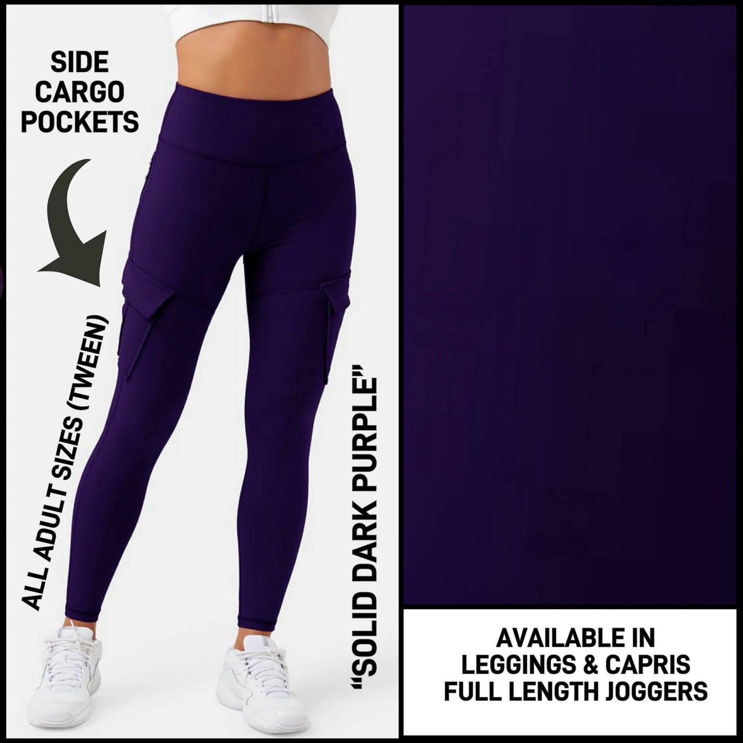 Cargo Pocket Joggers/Dark Purple-2X3X (PreOrder ETA mid August)