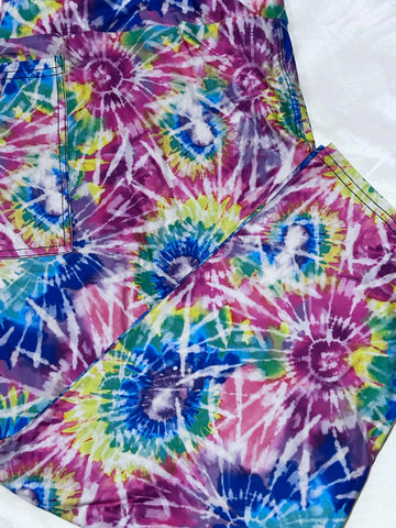 Tie Dye Burst Pocket Capri Leggings