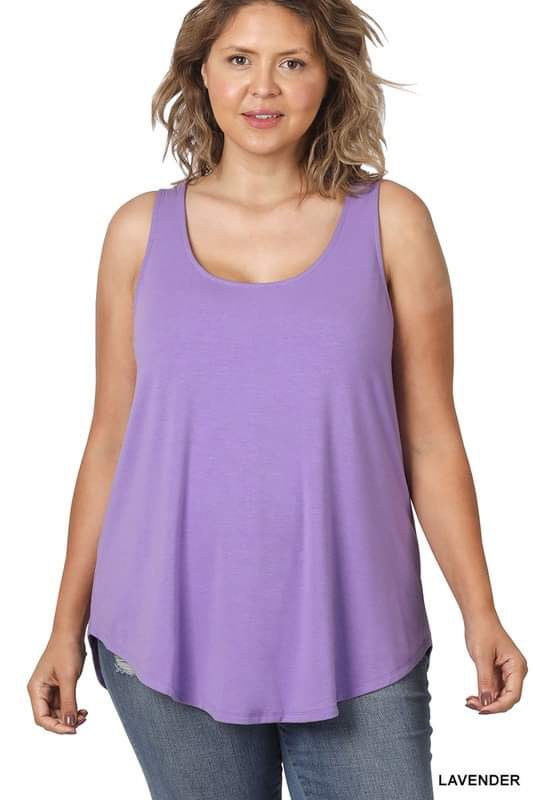 **FINAL SALE** Flowy Scoop Neck Tank/Lavender