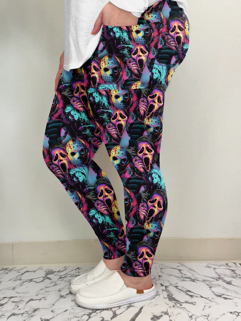 Scary Faces Pocket Leggings