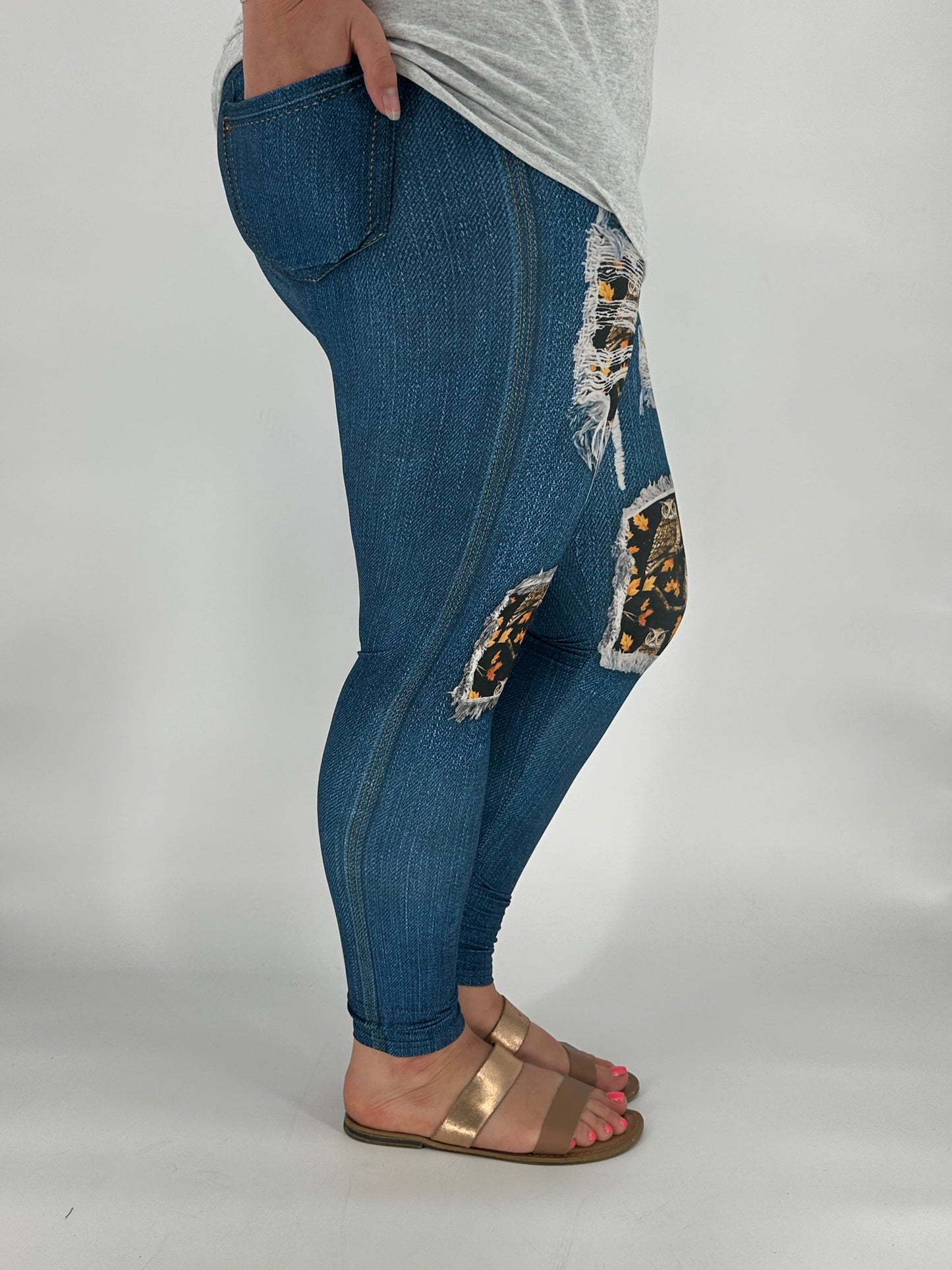 Denim Night Owl Leggings w/ Back Pockets