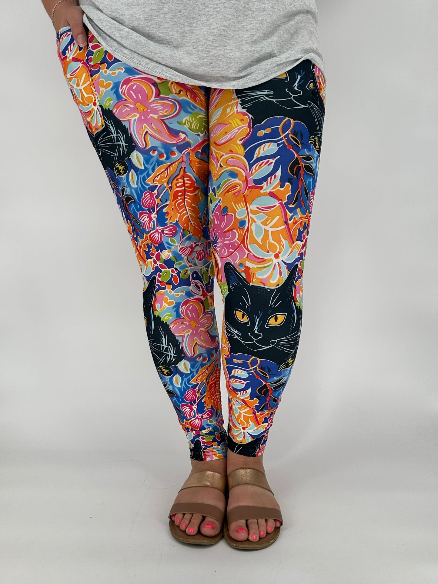 Black Cat Leggings w/ Pockets