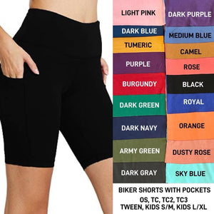 Solid Color Biker Shorts  WITH Pockets PREORDER ( ETA early / mid December) (Copy)