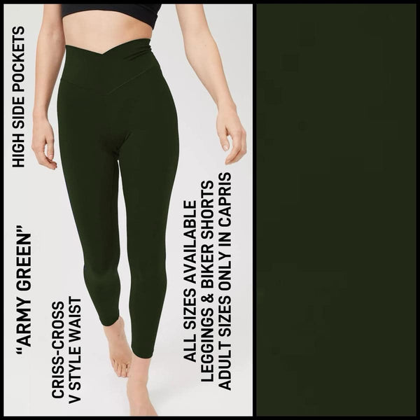 V- Waist Collection: CAPRI Length Leggings WITH Side Pockets PREORDER ( ETA mid November )