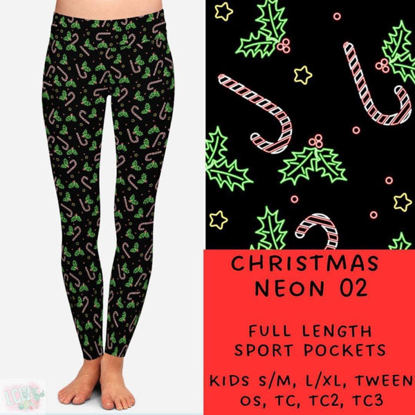 Neon Christmas Collection Part 2: FULL Length Leggings WITH Sports Style Pockets  PREORDER ( ETA mid December )