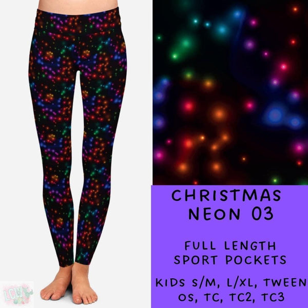 Neon Christmas Collection Part 1: FULL Length Leggings WITH Sports Style Pockets  PREORDER ( ETA mid December )