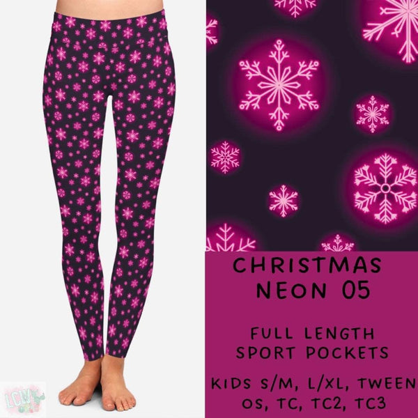 Neon Christmas Collection Part 1: FULL Length Leggings WITH Sports Style Pockets  PREORDER ( ETA mid December )