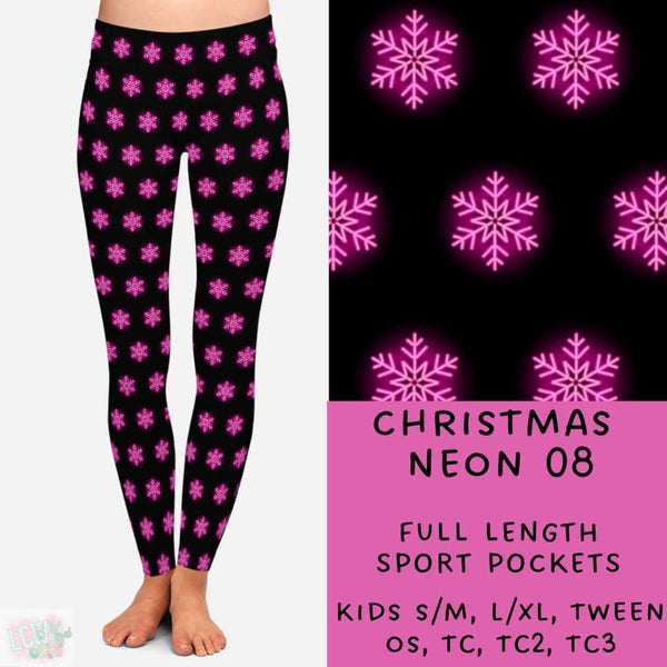 Neon Christmas Collection Part 1: FULL Length Leggings WITH Sports Style Pockets  PREORDER ( ETA mid December )