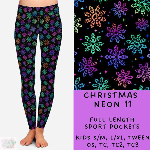 Neon Christmas Collection Part 1: FULL Length Leggings WITH Sports Style Pockets  PREORDER ( ETA mid December )