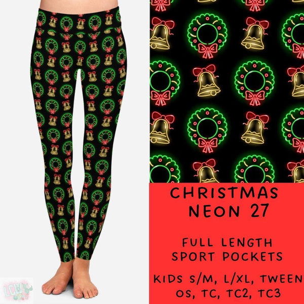 Neon Christmas Collection Part 1: FULL Length Leggings WITH Sports Style Pockets  PREORDER ( ETA mid December )