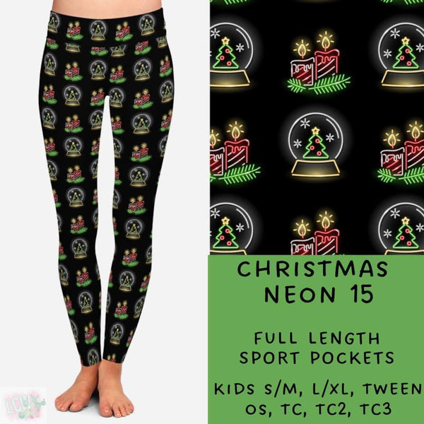 Neon Christmas Collection Part 2: FULL Length Leggings WITH Sports Style Pockets  PREORDER ( ETA mid December )