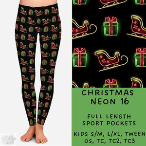 Neon Christmas Collection Part 2: FULL Length Leggings WITH Sports Style Pockets  PREORDER ( ETA mid December )