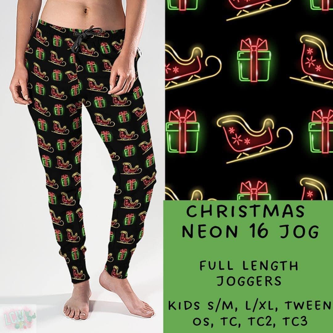 Neon Christmas Collection Part 2: FULL Length Joggers WITH Pockets  PREORDER ( ETA mid December ) (Copy)