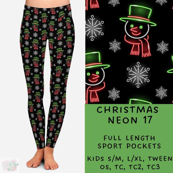 Neon Christmas Collection Part 2: FULL Length Leggings WITH Sports Style Pockets  PREORDER ( ETA mid December )