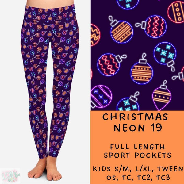 Neon Christmas Collection Part 2: FULL Length Leggings WITH Sports Style Pockets  PREORDER ( ETA mid December )