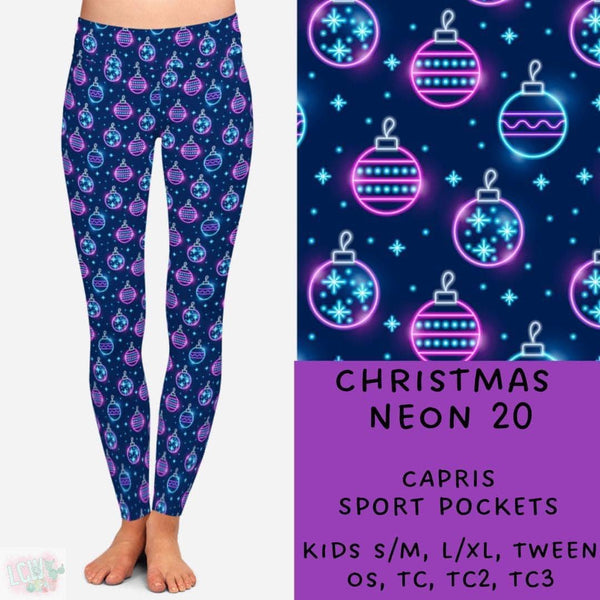 Neon Christmas Collection Part 2: FULL Length Leggings WITH Sports Style Pockets  PREORDER ( ETA mid December )