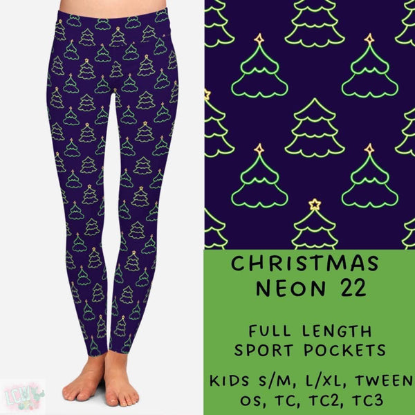 Neon Christmas Collection Part 1: FULL Length Leggings WITH Sports Style Pockets  PREORDER ( ETA mid December )