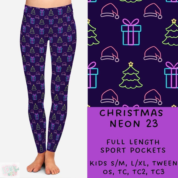 Neon Christmas Collection Part 2: FULL Length Leggings WITH Sports Style Pockets  PREORDER ( ETA mid December )