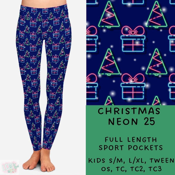 Neon Christmas Collection Part 1: FULL Length Leggings WITH Sports Style Pockets  PREORDER ( ETA mid December )