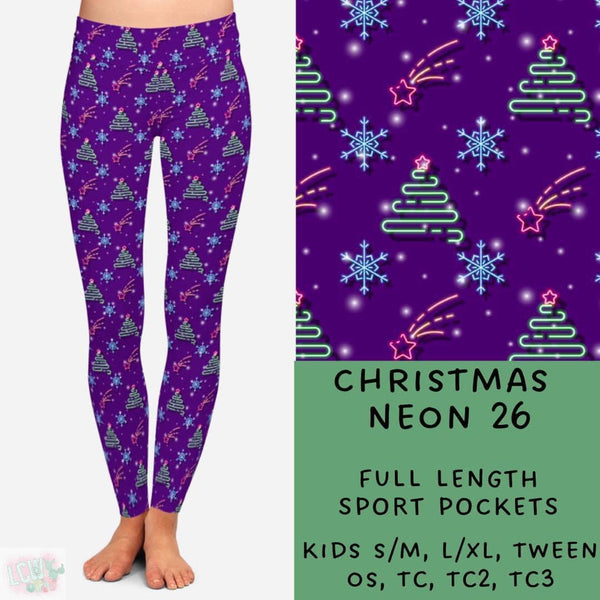 Neon Christmas Collection Part 2: FULL Length Leggings WITH Sports Style Pockets  PREORDER ( ETA mid December )